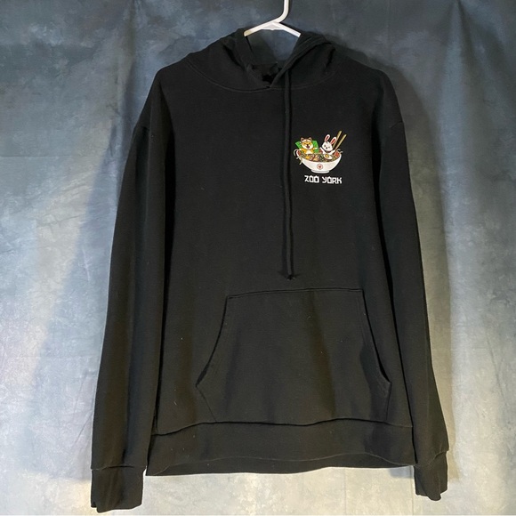 Zoo York Hoodie XL Anime Graphic Print Ramen Food Shiba Inu & bunny Y2K Pullover - Picture 2 of 8